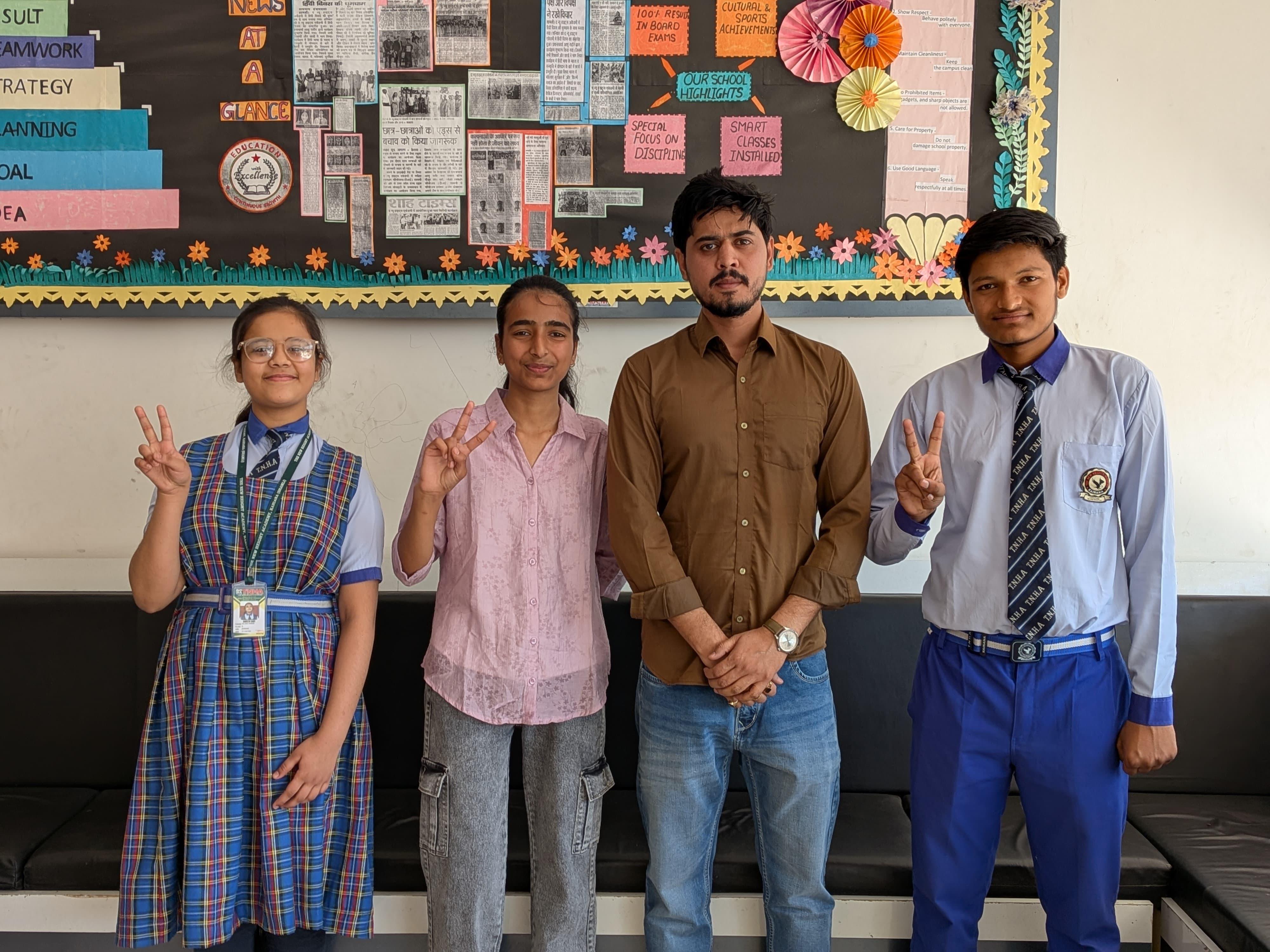 Principal Mr. Vivek Kumar Upadhyay with students